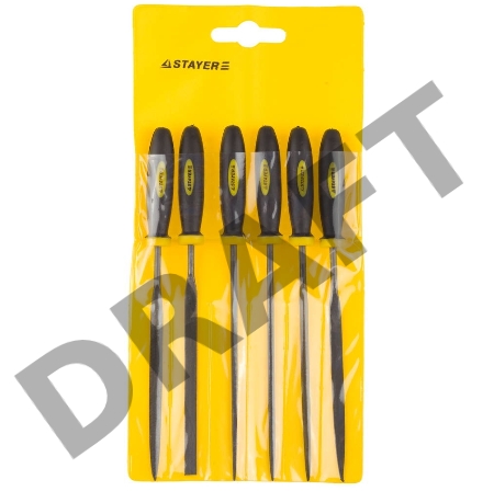 Набор STAYER Надфили с двухкомпонентной ручкой, 100мм, 6шт (16010-H6_z01)