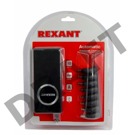 Источник питания для ноутбуков с автоматической регулировкой напряжения 80 Вт REXANT