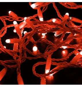 Гирлянда Нить 10м, с эффектом мерцания, белый ПВХ, 230В, цвет: Красный