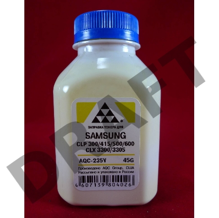 Тонер SAMSUNG CLP 300/315/320/325/360/415/500/510/600/610/660/CLX3300/3305 Yellow, (фл.45г.) AQC фас. Россия