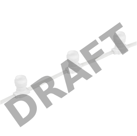 Шина в виде ленты Belt-Light 2 жилы шаг 20 см, 500 патронов, Е27, белый провод, влагостойкая IP65