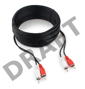 Кабель аудио Cablexpert CCA-2R2R-10M, 2xRCA / 2xRCA, 10м
