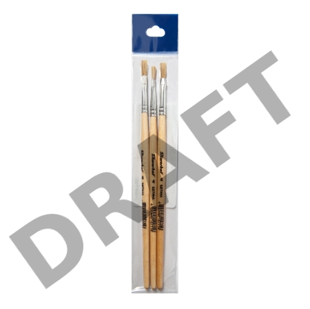 Кисть оформительская 983049 щетина, плоская, №4, ПЛАСТИЛИНОВАЯ КОЛЛЕКЦИЯ, деревянная лакированная ру