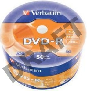 Диск DVD-R Verbatim 4.7Gb 16x Cake Box (50шт) (43788)