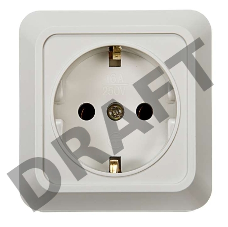 Розетка 1-м BOLLETO с заземл. накл. 7028 бел. ASD / IN HOME 4680005959792