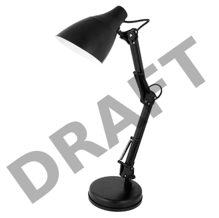 Светильник KD-331 C02 настол. 230В 40Вт E27 черн. Camelion 12791