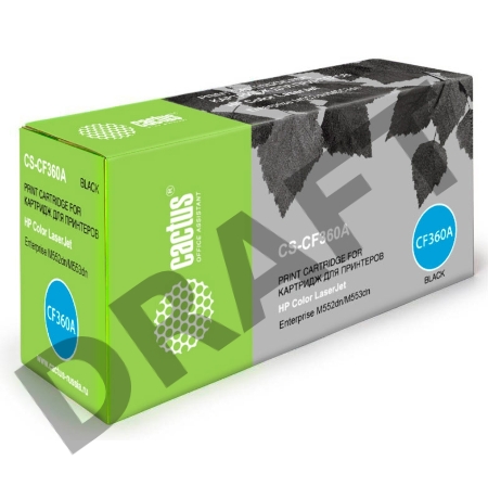 Тонер Картридж Cactus CS-CF360A черный для HP CLJ M552dn/M553dn/M553N/M553x (6000стр.)