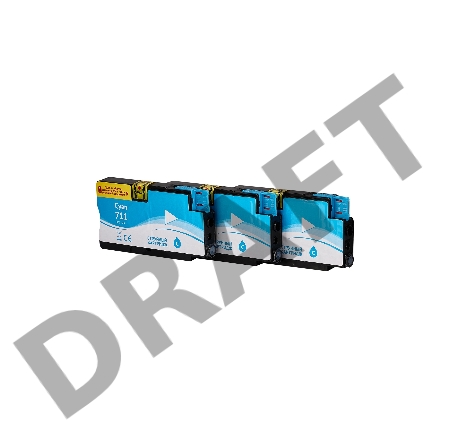 Набор струйных картриджей Sakura CZ134A (№711 Cyan 3-pack) для HP, голубой, 26 мл.