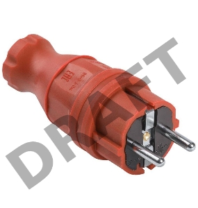 Вилка прямая ОМЕГА ВБп3-1-0м IP44 каучук красн. ИЭК PKR01-016-2-K04