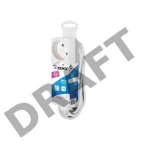 Удлинитель 3х3м без заземл. 16А IP20 ПВС 2х1 Космос YKsm3m-3g(K)