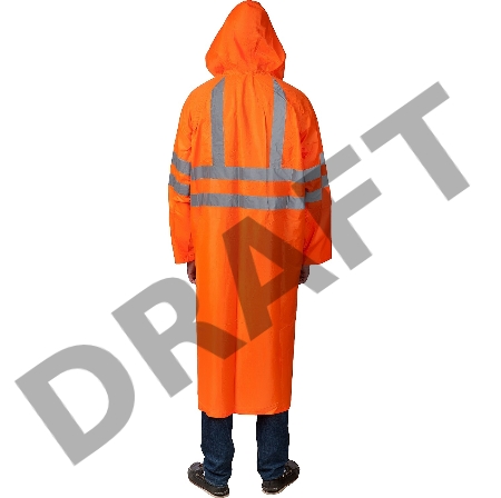Нейлоновый плащ-дождевик на молнии ЗУБР, сигнальный цвет, р. 52-54 11617-52