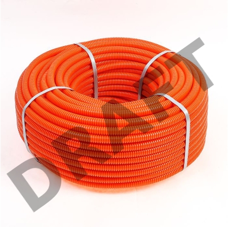 Труба гофрированная из ПНД с зондом ø 40 мм, оранжевая (15 м/уп.) REXANT 