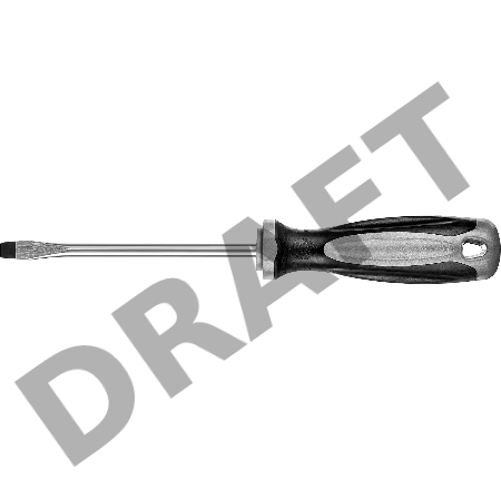 Отвертка MIRAX 25095-06-10, закаленный стержень, двухкомпонентная рукоятка, SL6 x 100мм [25095-06-10]