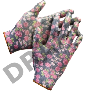 Перчатки GRINDA садовые, прозрачное нитриловое покрытие, размер S-M, черные