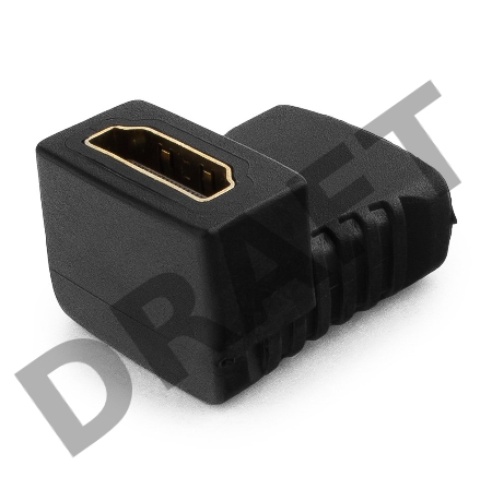 Переходник Gembird Переходник HDMI-HDMI  19F/19F, угловой, золотые разъемы, пакет A-HDMI-FFL