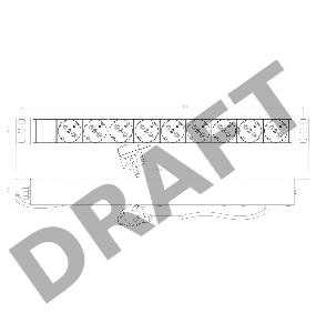 Блок силовых розеток Hyperline SHE19-(X)SH, Shuko х 9, вход IEC 320 C14, для шкафов, шнур 2,5 м, 44х482,6х44,4 мм (ВхШхГ), 16А, серый