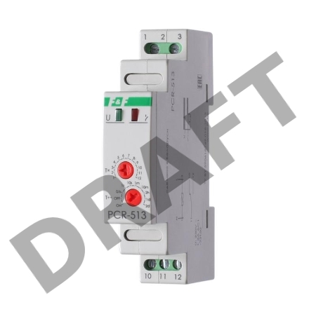 Реле времени PCR-513 (задержка вкл. 230В 8А 1перекл. IP20 монтаж на DIN-рейке) F&F EA02.001.003