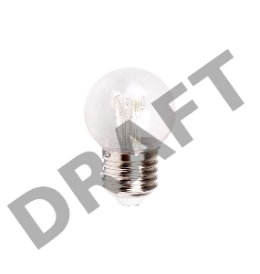 Лампа шар e27 6 LED  Ø45мм - белая, прозрачная колба, эффект лампы накаливания