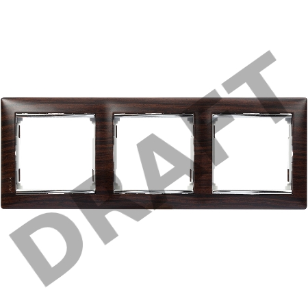 Рамка 3п гор ТемнДер/Сереб VLN Рамка 3п гор ТемнДер/Сереб VLN