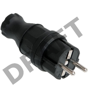 Вилка электрич. прям. ОМЕГА с заземл. IP44 ВБп3-1-0м каучук ИЭК PKR01-016-2-K02