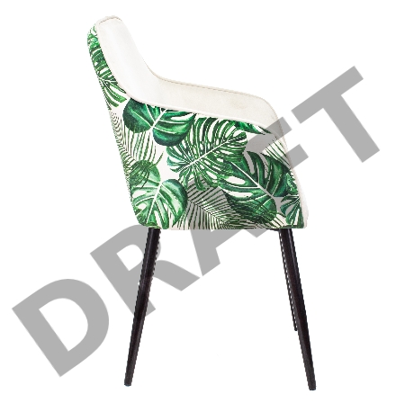 Кресло Бюрократ CH-380F молочный джунгли на ножках металл