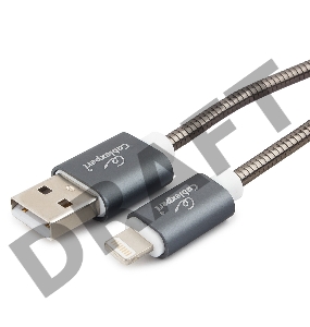 Кабель Cablexpert для Apple CC-G-APUSB02Gy-0.5M, AM/Lightning, серия Gold, длина 0.5м, титан, блистер