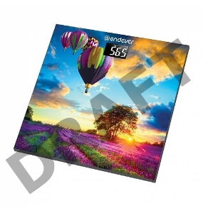 Электронные напольные весы Endever Aurora-551, рисунок Воздушный закаленное стекло, макс вес 150 кг, включение одним нажатием