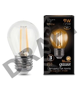 Лампа светодиодная Filament Шар E27 9Вт 2700К GAUSS 105802109