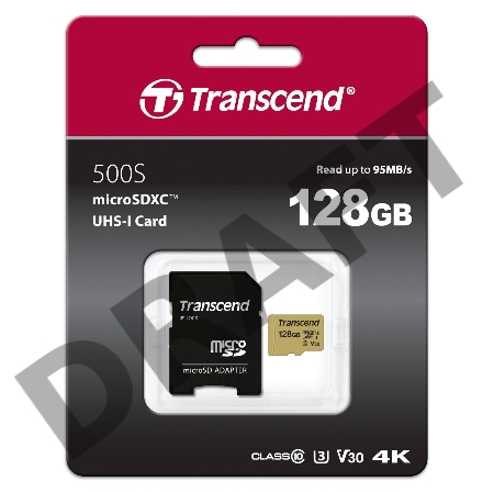 Флеш карта microSD 128GB Transcend microSDXC Ultimate UHS-I U3, V30, (SD адаптер), MLC