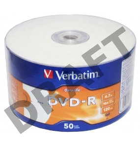 Диск DVD-R Verbatim 4,7 Gb 16x DataLife Inkjet Printable, Shrink, 50 шт (43793)