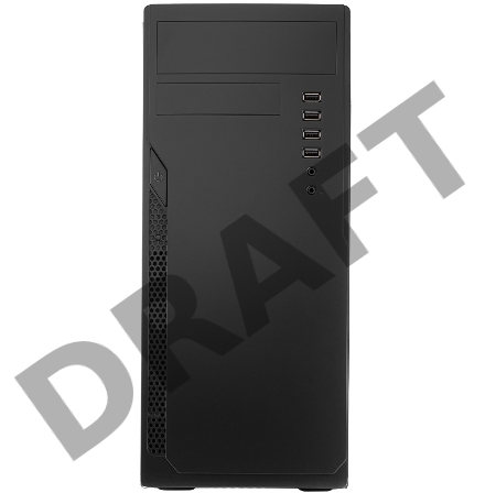 Корпус c блоком питания 450 Ватт Case Foxline FL-301, ATX, 1x5.25EXT, 1x3.5EXT, 4x3.5INT, 2xUSB2.0, 2xUSB3.0, HDA, w/o FAN, w/450W ATX PSU, w/1.2m EU pwr cord