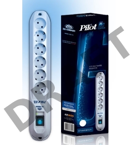Сетевой фильтр Pilot GL 3м (6 розеток) белый (коробка)