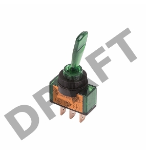 Тумблер 12V 20А (3c) ON-OFF однополюсный  с зеленой подсветкой  REXANT