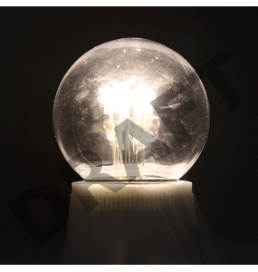 Лампа шар e27 6 LED  Ø45мм - белая, прозрачная колба, эффект лампы накаливания