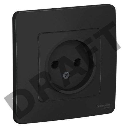 Розетка СП BLANCA 16А 250В без шторок без заземл. антрацит SchE BLNRS000016