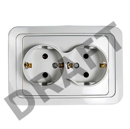 Розетка 2-м CLASSICO с заземл. 2128 бел. ASD / IN HOME 4680005959921