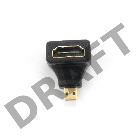 Переходник HDMI-microHDMI Gembird, 19F/19M, угловой, золотые разъемы, пакет  A-HDMI-FDML 
