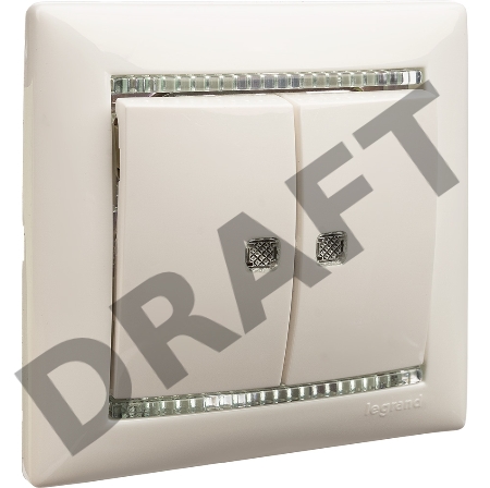 Электроустановочные изделия Legrand Legrand 774428 Выключатель  Valena 10А двухклавишный с подсветкой (белый)