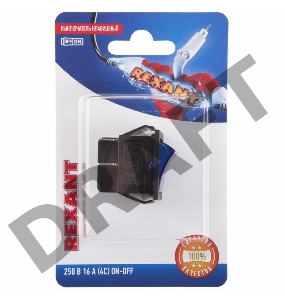 Выключатель клавишный 250V 16А (4с) ON-OFF синий  с подсветкой (RWB-502, SC-767, IRS-201-1)  REXANT (в упак. 1шт.)