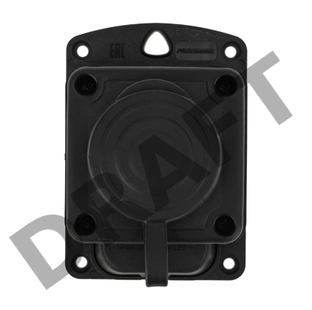 Розетка штепсельная влагозащищенная стационарная ОУ, 2P+PE 230V,16 А, IP44 каучук PROconnect