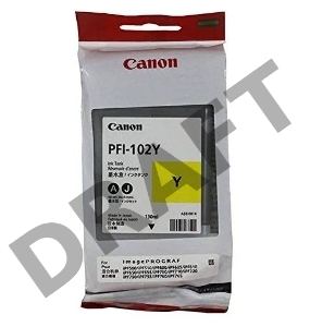 Картридж струйный Canon PFI-102Y (0898B001) желтый, 130 мл., для imagePROGRAF iPF605, iPF610., iPF650, iPF655, iPF710, iPF750, iPF755, LP17, iPF510