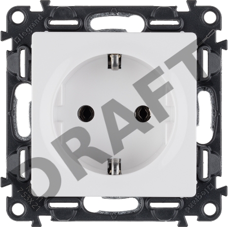 Силовая розетка 2К+З 16А 250В с лицевой панелью. Безвинтовые зажимы. Белая Valena LIFE. 