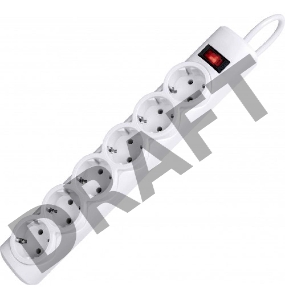 Сетевой фильтр Defender Фильтр DFS 155 5.0 m, 6 розеток, белый 99493