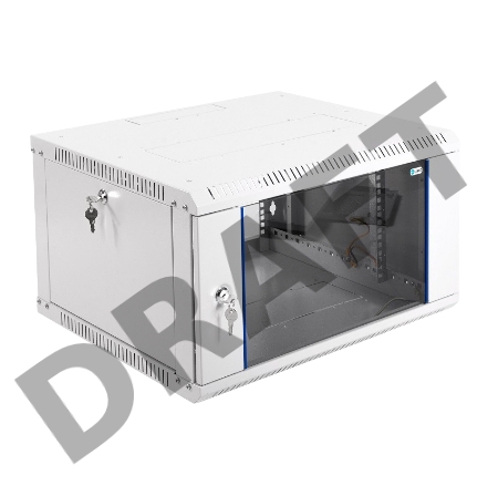 Шкаф телеком. настенный разборный 6U (600х650) дверь стекло,цвет черный (ШРН-Э-6.650-9005) (1 коробка)