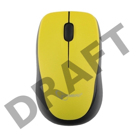 Мышь беспроводная Gembird MUSW-360-LM, 2.4ГГц, лайм, 2 кнопки+колесо-кнопка, 1000 DPI, батарейки в комплекте, блистер