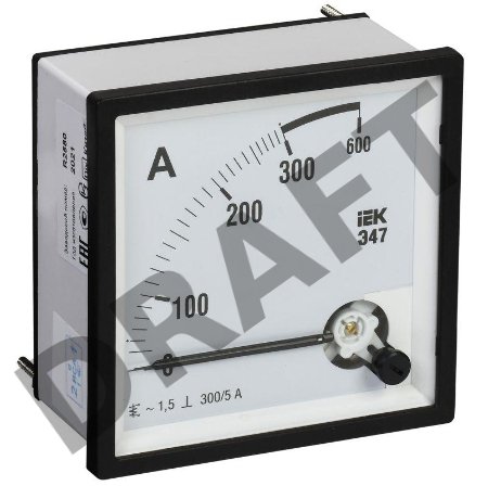 Амперметр Э47 72х72мм 300/5А кл. точн. 1.5 ИЭК IPA10-6-0300-E