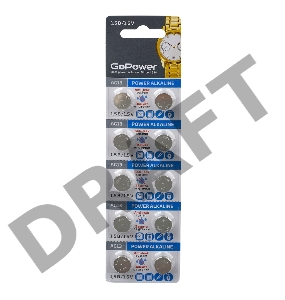 Батарейка GoPower G13/LR1154/LR44/357A/A76 BL10 Alkaline 1.5V (10/100/3600) блистер (10 шт.)