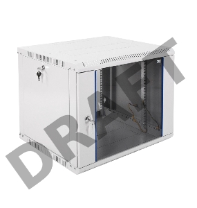 Шкаф телеком. настенный разборный 9U (600х520) дверь стекло, цвет черный (ШРН-Э-9.500-9005)