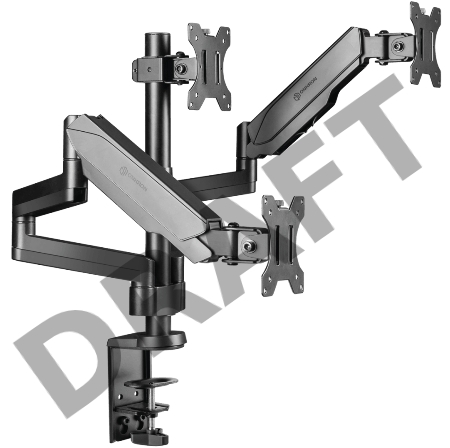 Кронштейн (держатель) ONKRON G280 для трех мониторов 13