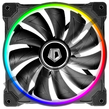 Вентилятор ID-COOLING ZF-14025-ARGB 140x140x25мм (60шт./кор, Пульт управления, PWM, Low Noise, резиновые углы, Addresable RGB, 800-1600об/мин)  BOX